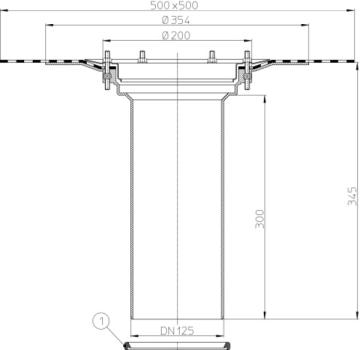 Aufstockelement 345mm / d 125mm mit PVC-Kragen  HL65P
